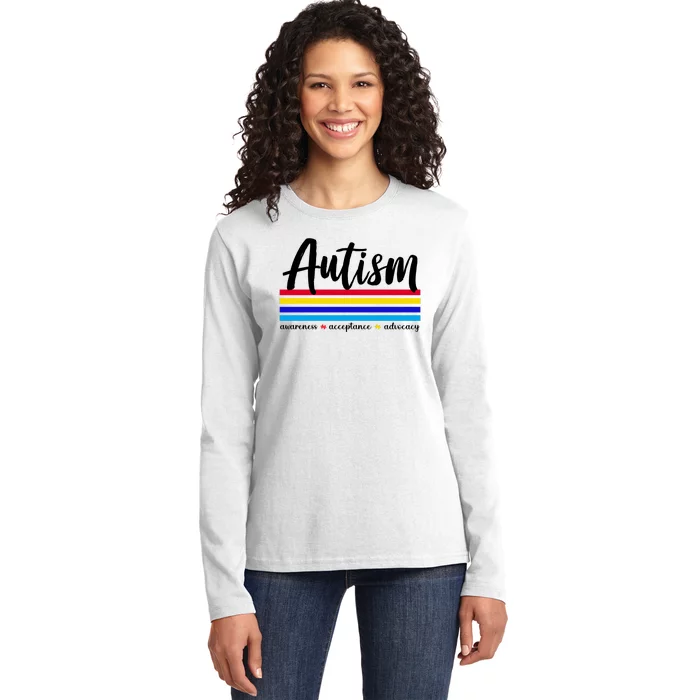 Autism Awareness Acceptance Advocacy Ladies Long Sleeve Shirt