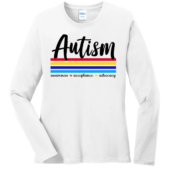 Autism Awareness Acceptance Advocacy Ladies Long Sleeve Shirt