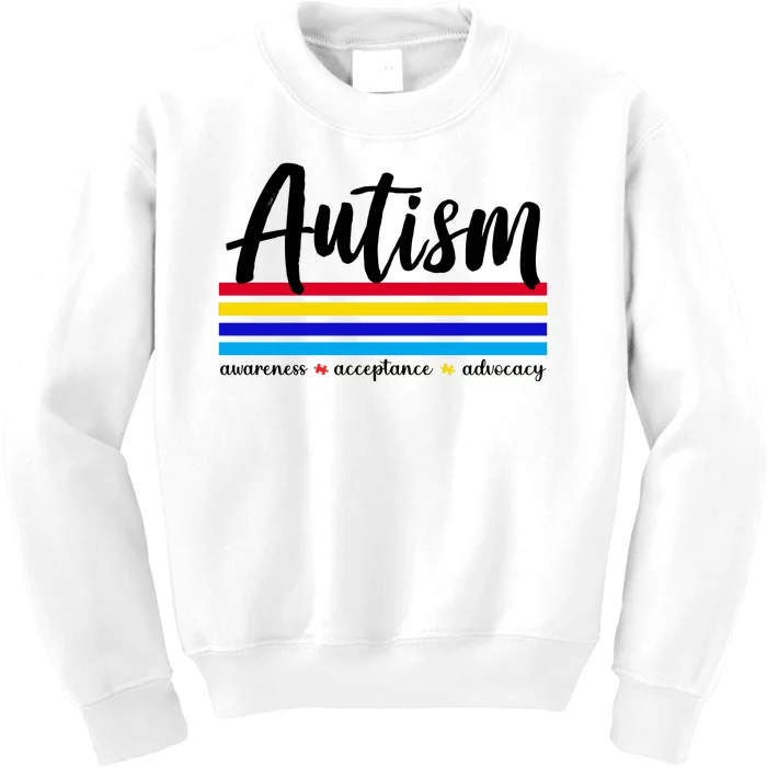 Autism Awareness Acceptance Advocacy Kids Sweatshirt