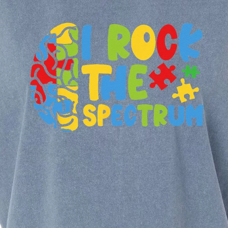 Autistic Autism Awareness I Rock The Spectrum Garment-Dyed Women's Muscle Tee