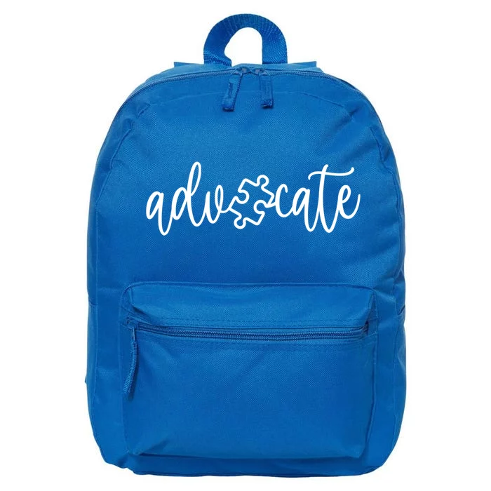 Advocate Autism Awareness Gift Autism Support Funny Gift 16 in Basic Backpack