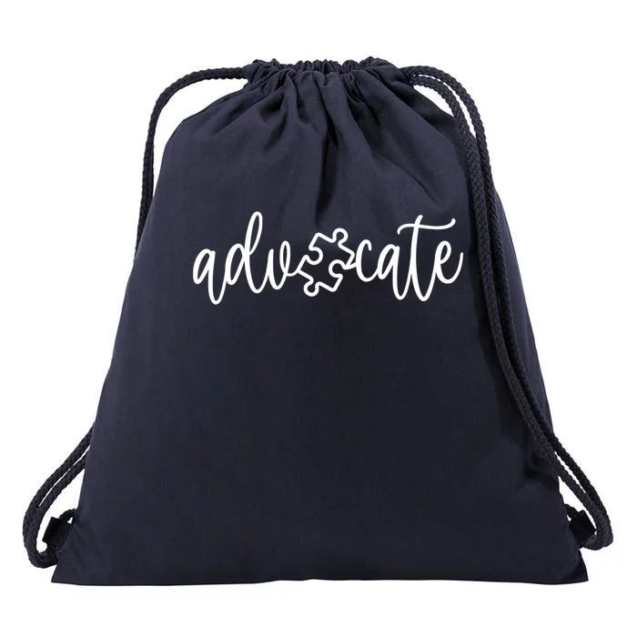 Advocate Autism Awareness Gift Autism Support Funny Gift Drawstring Bag