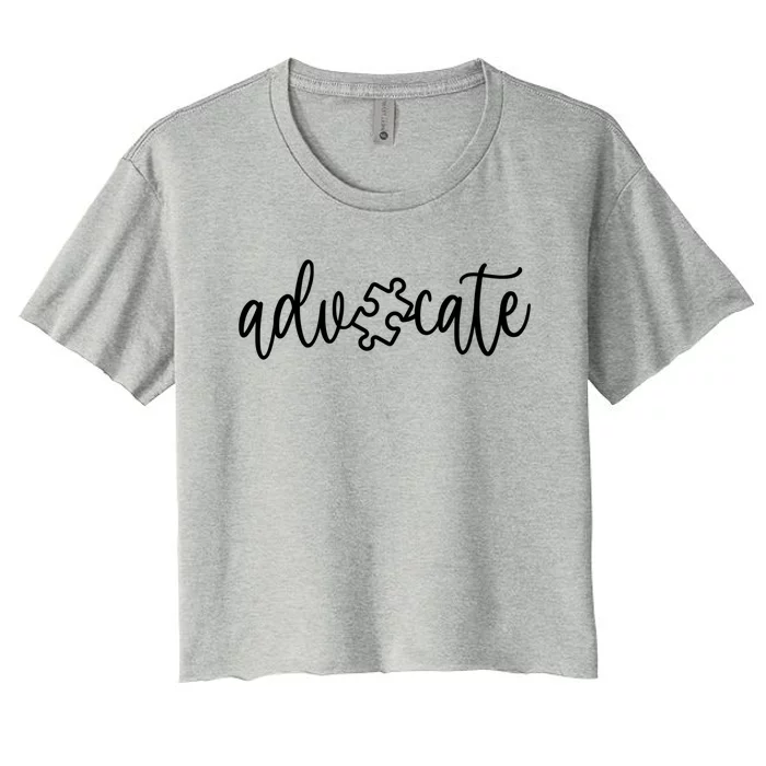 Advocate Autism Awareness Gift Autism Support Funny Gift Women's Crop Top Tee