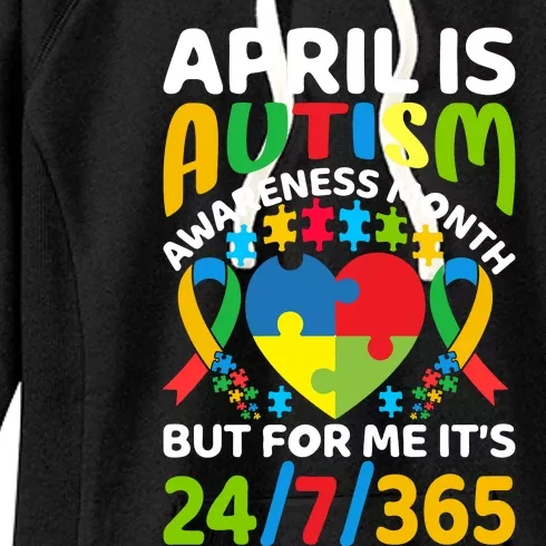 April Autism Awareness Month Autism Advocacy Autism Ribbon Autism Support Women's Fleece Hoodie