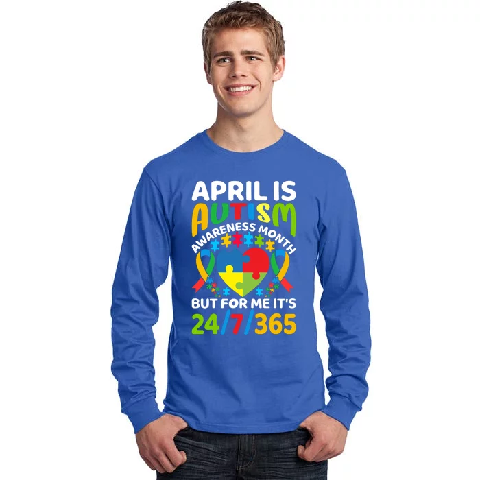 April Autism Awareness Month Autism Advocacy Autism Ribbon Autism Support Tall Long Sleeve T-Shirt