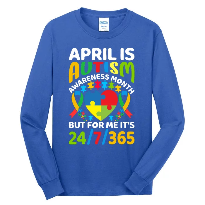 April Autism Awareness Month Autism Advocacy Autism Ribbon Autism Support Tall Long Sleeve T-Shirt