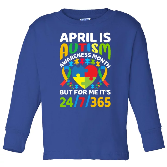 April Autism Awareness Month Autism Advocacy Autism Ribbon Autism Support Toddler Long Sleeve Shirt