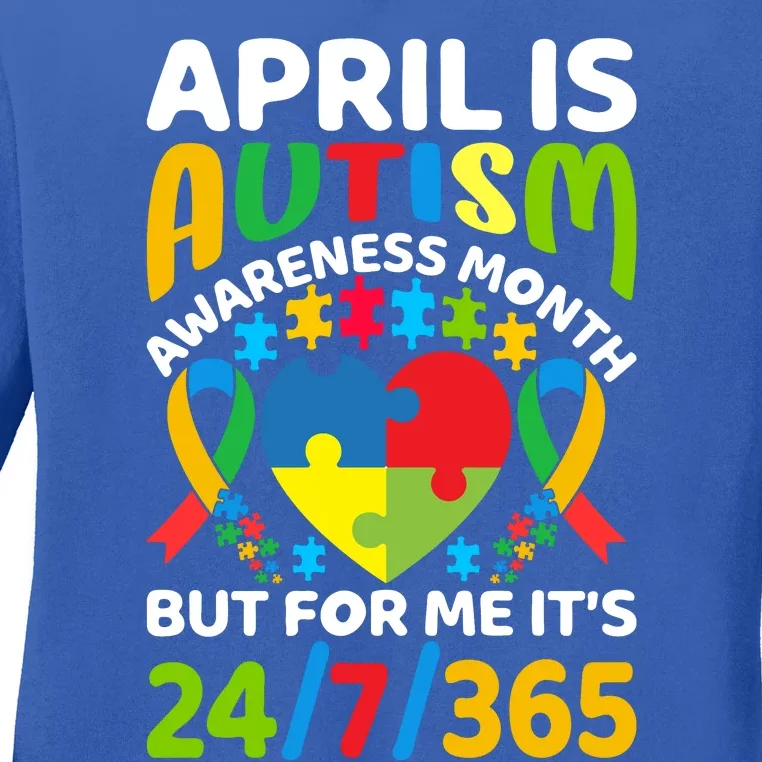 April Autism Awareness Month Autism Advocacy Autism Ribbon Autism Support Ladies Long Sleeve Shirt