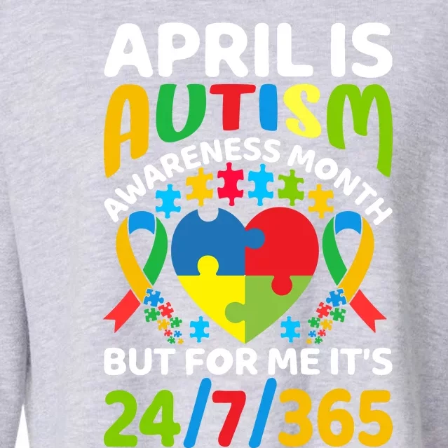 April Autism Awareness Month Autism Advocacy Autism Ribbon Autism Support Cropped Pullover Crew