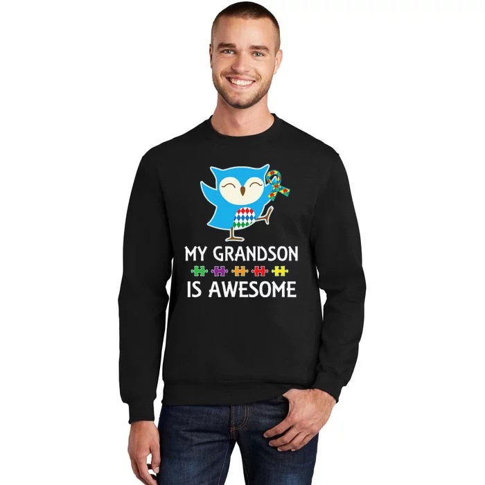 Autism Awareness Autistic Grandson Support Owl Sweatshirt