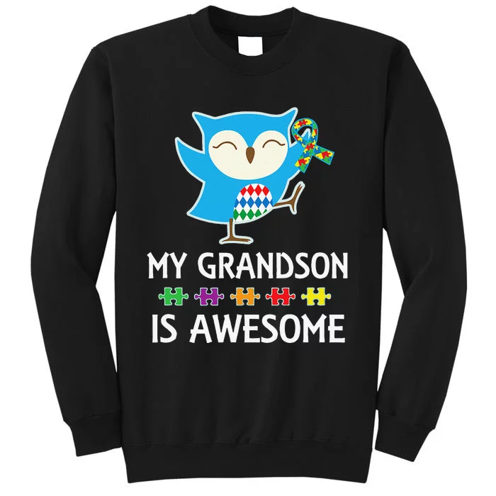 Autism Awareness Autistic Grandson Support Owl Sweatshirt