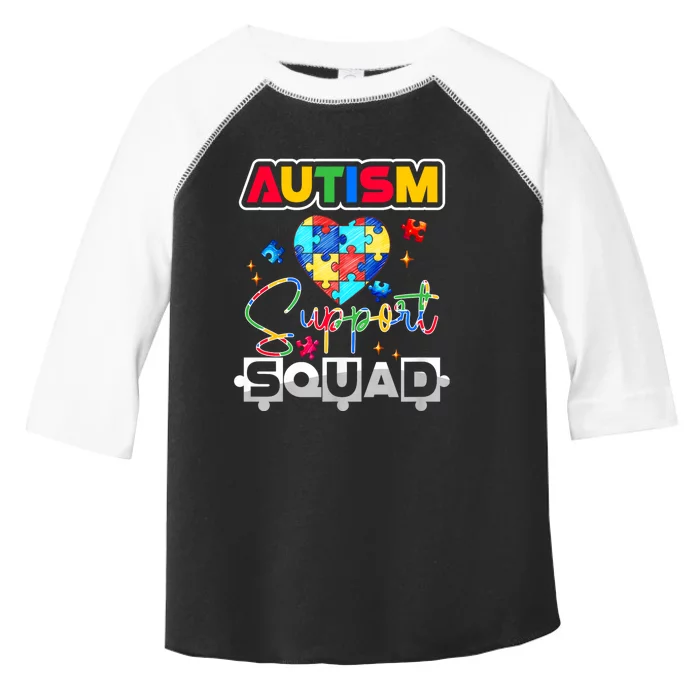 Autism Awareness Autism Squad Support Team Colorful Puzzle Toddler Fine Jersey T-Shirt