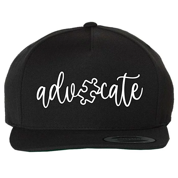 Autism Awareness Autistic Advocate Puzzle Gift Wool Snapback Cap