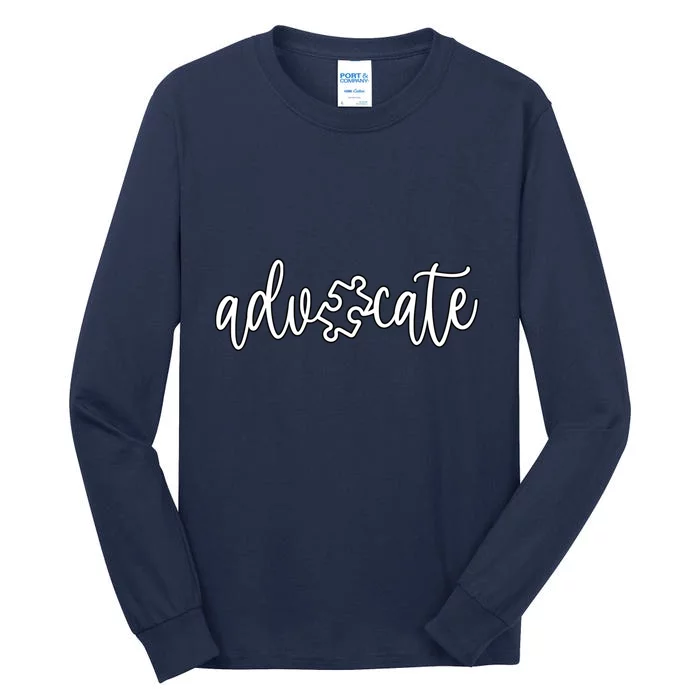 Autism Awareness Autistic Advocate Puzzle Gift Tall Long Sleeve T-Shirt