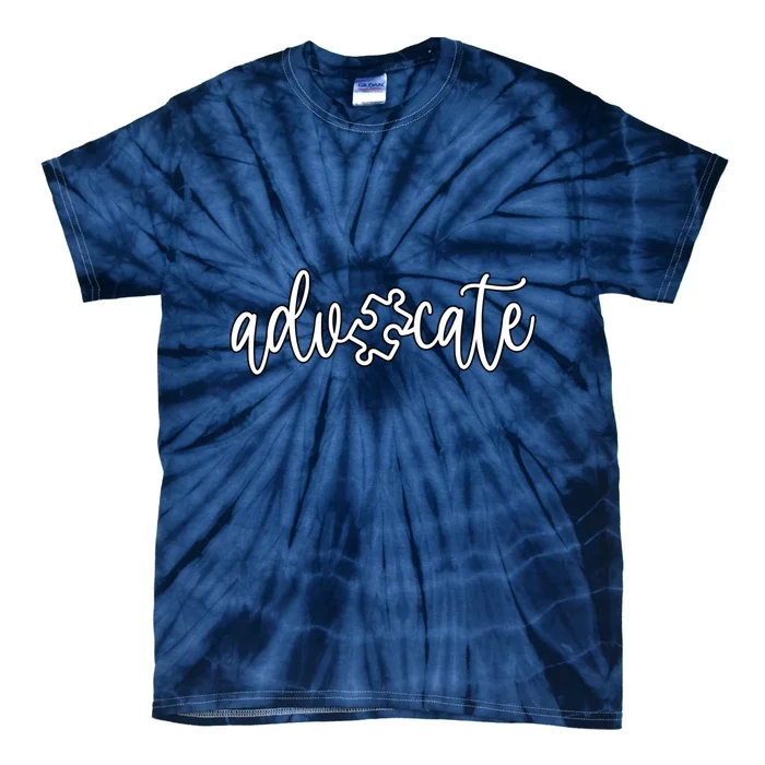 Autism Awareness Autistic Advocate Puzzle Gift Tie-Dye T-Shirt