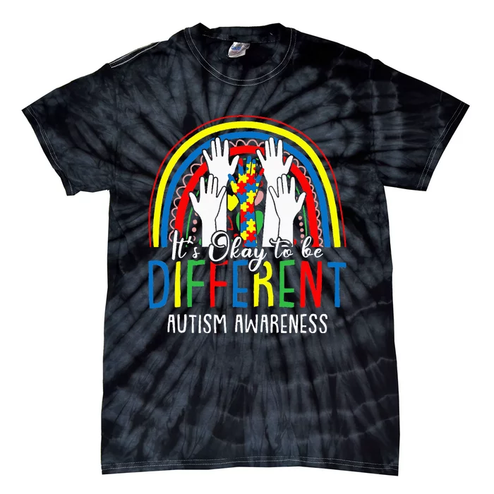 Autism Awareness Autistic Support It's Ok To Be Different Tie-Dye T-Shirt