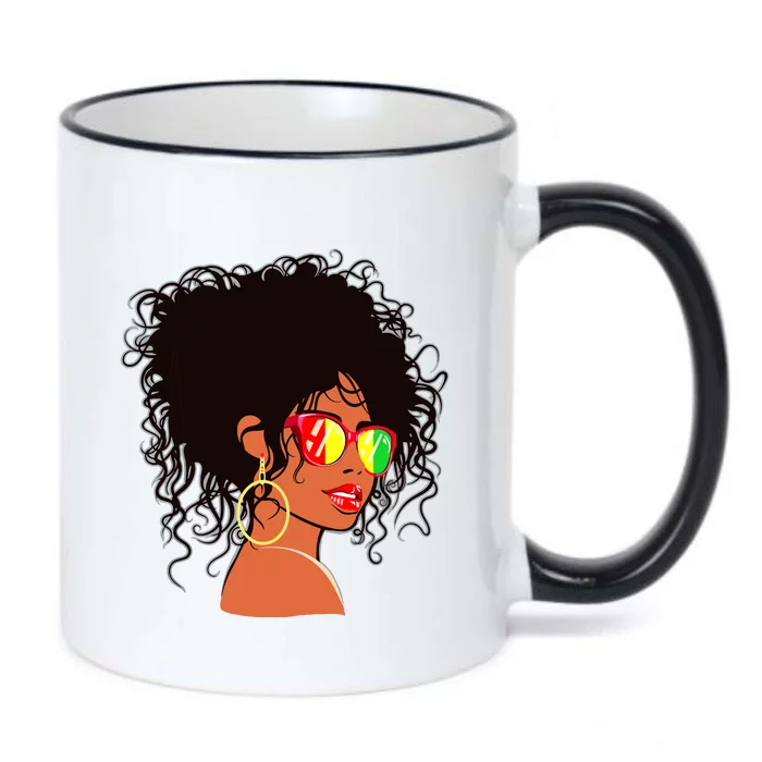 Afro African American Women Black Melanin Queen Juneteenth Black Color Changing Mug