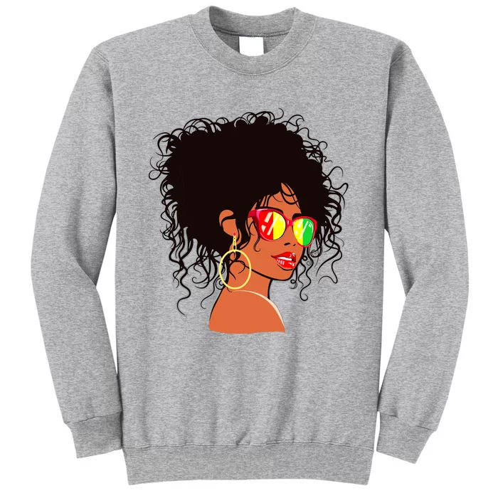 Afro African American Women Black Melanin Queen Juneteenth Tall Sweatshirt