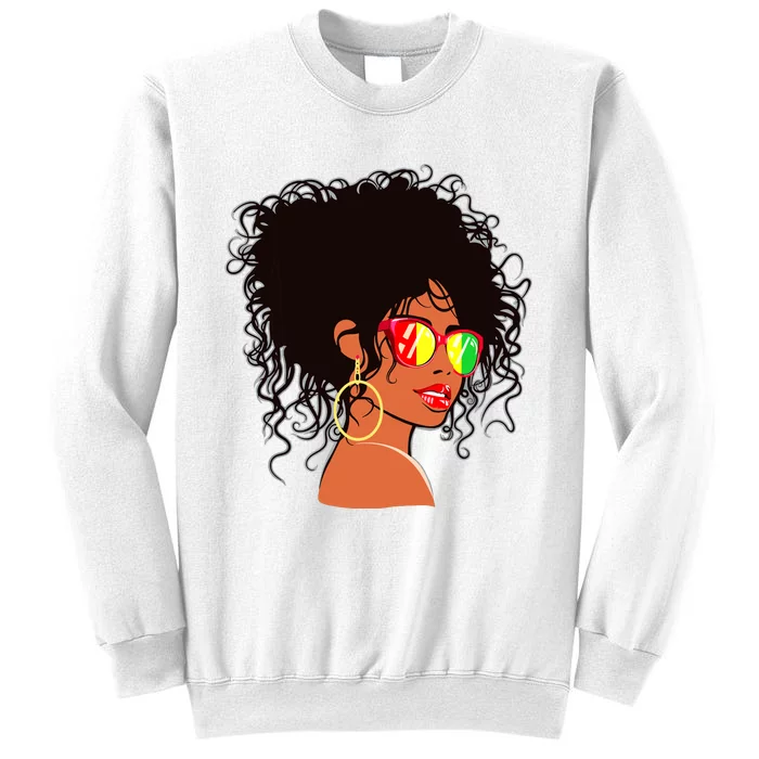 Afro African American Women Black Melanin Queen Juneteenth Sweatshirt