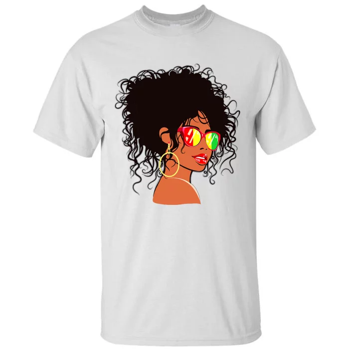 Afro African American Women Black Melanin Queen Juneteenth Tall T-Shirt