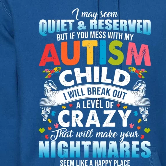 Autistic Autism Awareness Puzzle Pieces Proud Autism Mom Dad Gift Premium Hoodie