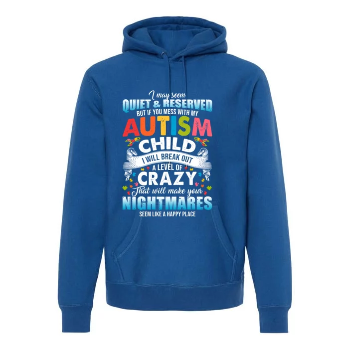 Autistic Autism Awareness Puzzle Pieces Proud Autism Mom Dad Gift Premium Hoodie