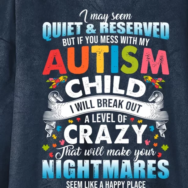 Autistic Autism Awareness Puzzle Pieces Proud Autism Mom Dad Gift Hooded Wearable Blanket