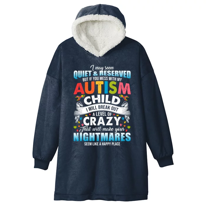 Autistic Autism Awareness Puzzle Pieces Proud Autism Mom Dad Gift Hooded Wearable Blanket