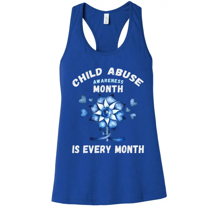 April Abuse Awareness Month Is Every Month Teacher Gift Women's Racerback Tank