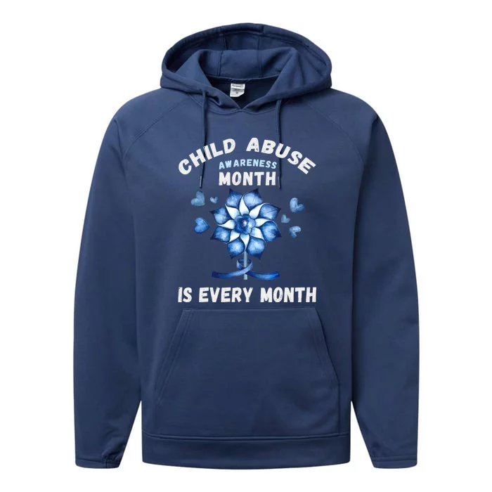 April Abuse Awareness Month Is Every Month Teacher Gift Performance Fleece Hoodie