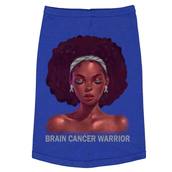 Afro African American Black Brain Cancer Warrior Gift Doggie Tank