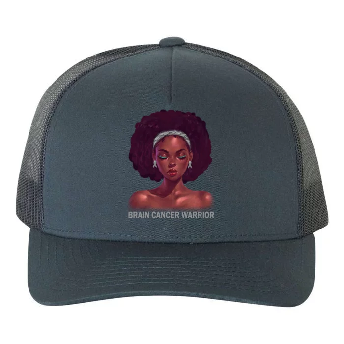 Afro African American Black Brain Cancer Warrior Gift Yupoong Adult 5-Panel Trucker Hat