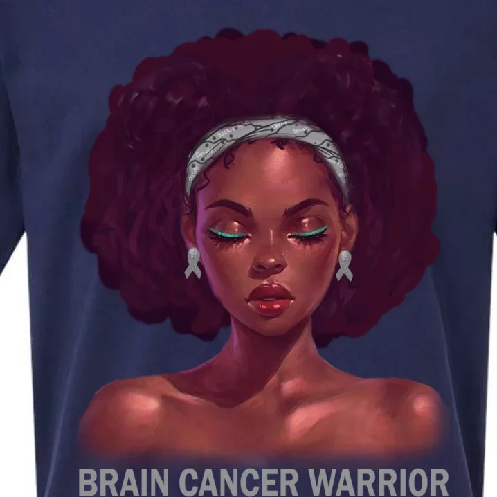 Afro African American Black Brain Cancer Warrior Gift Sueded Cloud Jersey T-Shirt