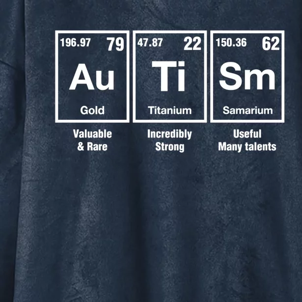 Autism Awareness Advocate Periodic Table Teacher Acceptance Gift Hooded Wearable Blanket