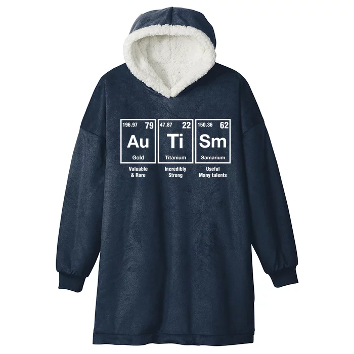 Autism Awareness Advocate Periodic Table Teacher Acceptance Gift Hooded Wearable Blanket