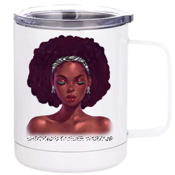 Afro African American Black Carcinoid Cancer Warrior Meaningful Gift Front & Back 12oz Stainless Steel Tumbler Cup