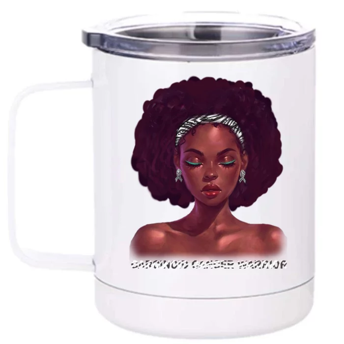 Afro African American Black Carcinoid Cancer Warrior Meaningful Gift Front & Back 12oz Stainless Steel Tumbler Cup