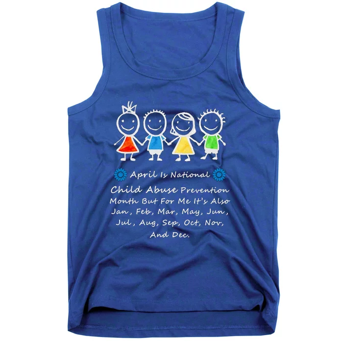 April Abuse Awareness Month Teacher Matching Outfit Gift Tank Top