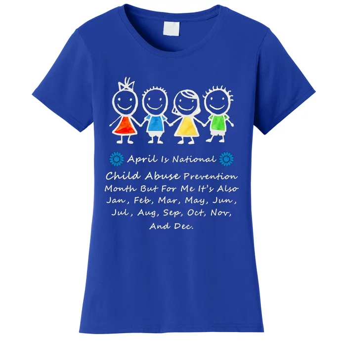 April Abuse Awareness Month Teacher Matching Outfit Gift Women's T-Shirt