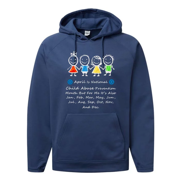 April Abuse Awareness Month Teacher Matching Outfit Gift Performance Fleece Hoodie