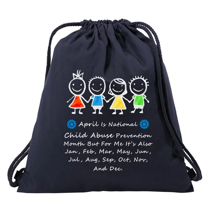 April Abuse Awareness Month Teacher Matching Outfit Gift Drawstring Bag