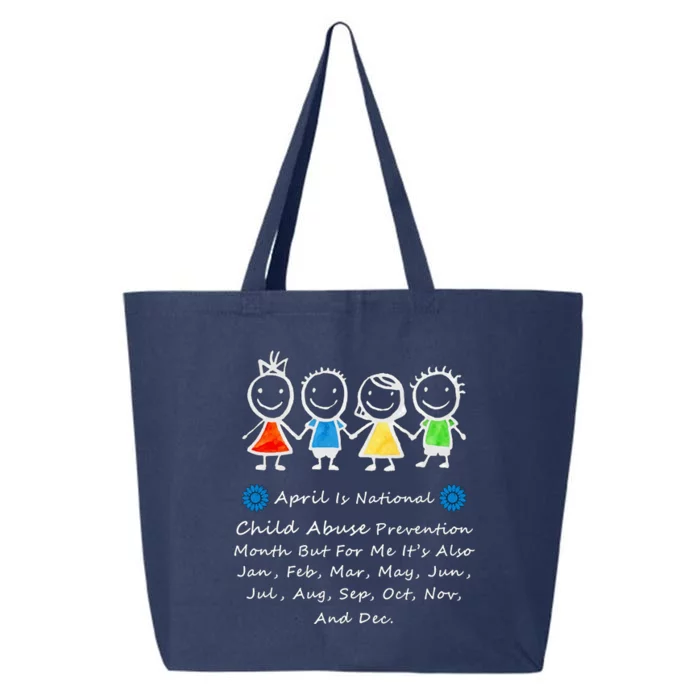 April Abuse Awareness Month Teacher Matching Outfit Gift 25L Jumbo Tote