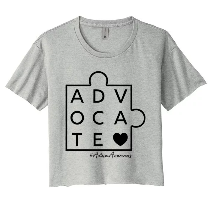 Autism Awareness Advocate Support Accept Adapt Advocate Meaningful Gift Women's Crop Top Tee