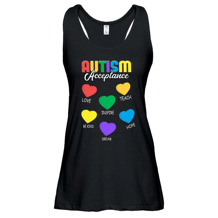 Autism Awareness Acceptance Heart Ladies Essential Flowy Tank