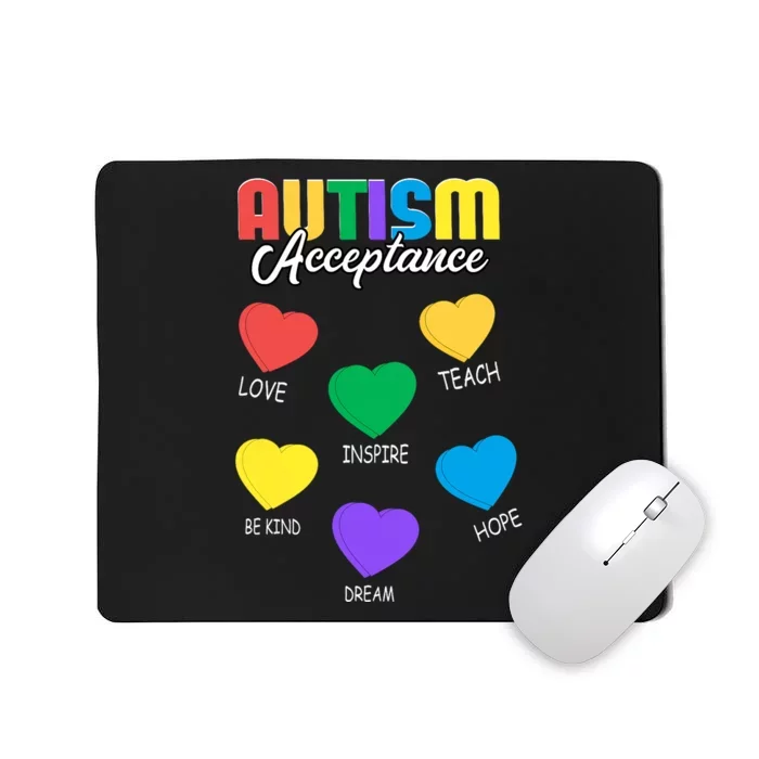 Autism Awareness Acceptance Heart Mousepad