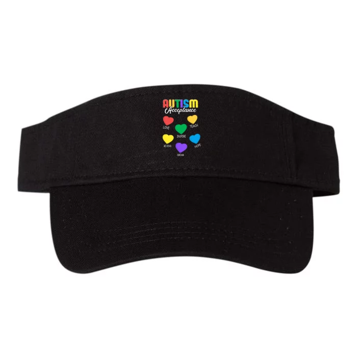 Autism Awareness Acceptance Heart Valucap Bio-Washed Visor