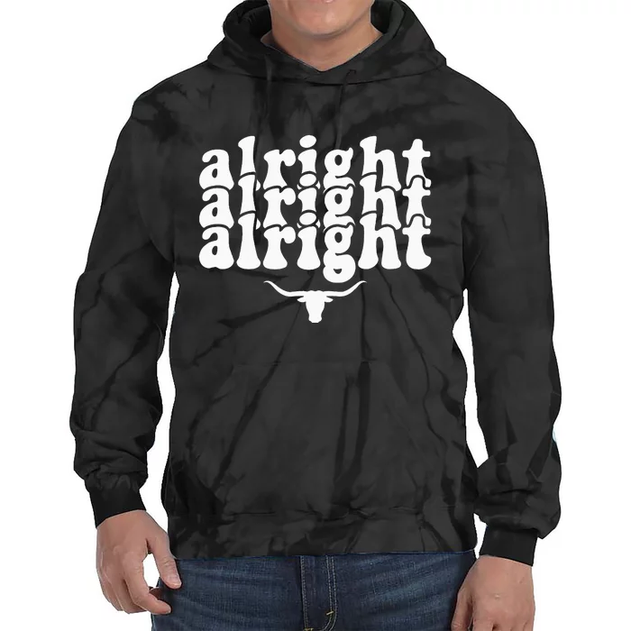 Alright Alright Alright Texas Pride State Usa Longhorn Bull Tie Dye Hoodie