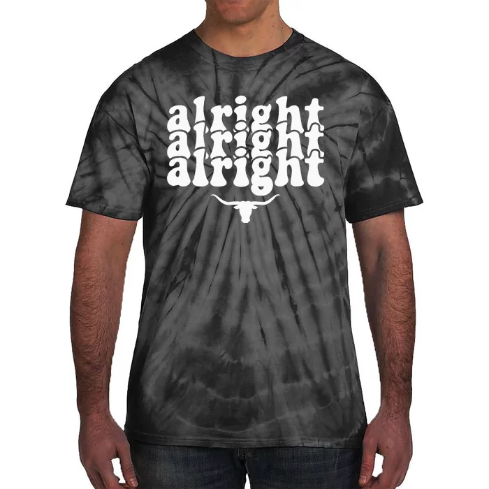 Alright Alright Alright Texas Pride State Usa Longhorn Bull Tie-Dye T-Shirt