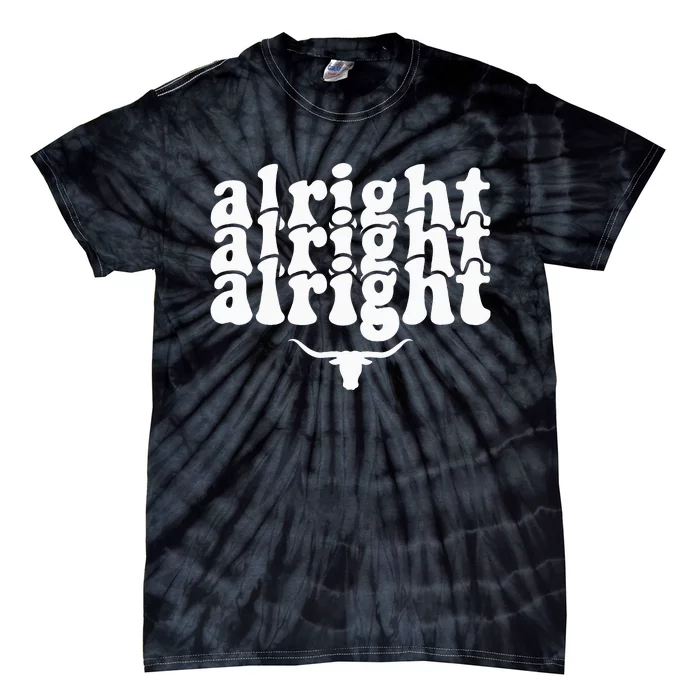 Alright Alright Alright Texas Pride State Usa Longhorn Bull Tie-Dye T-Shirt