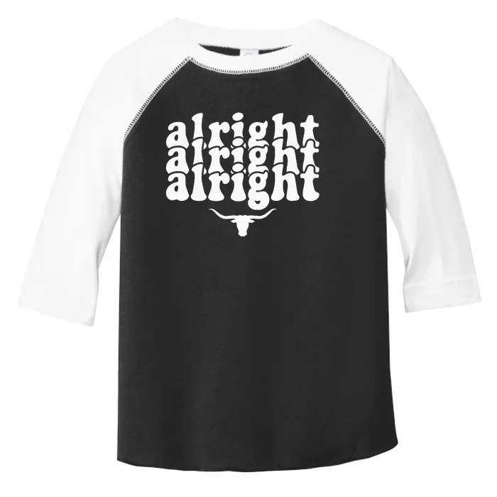 Alright Alright Alright Texas Pride State Usa Longhorn Bull Toddler Fine Jersey T-Shirt